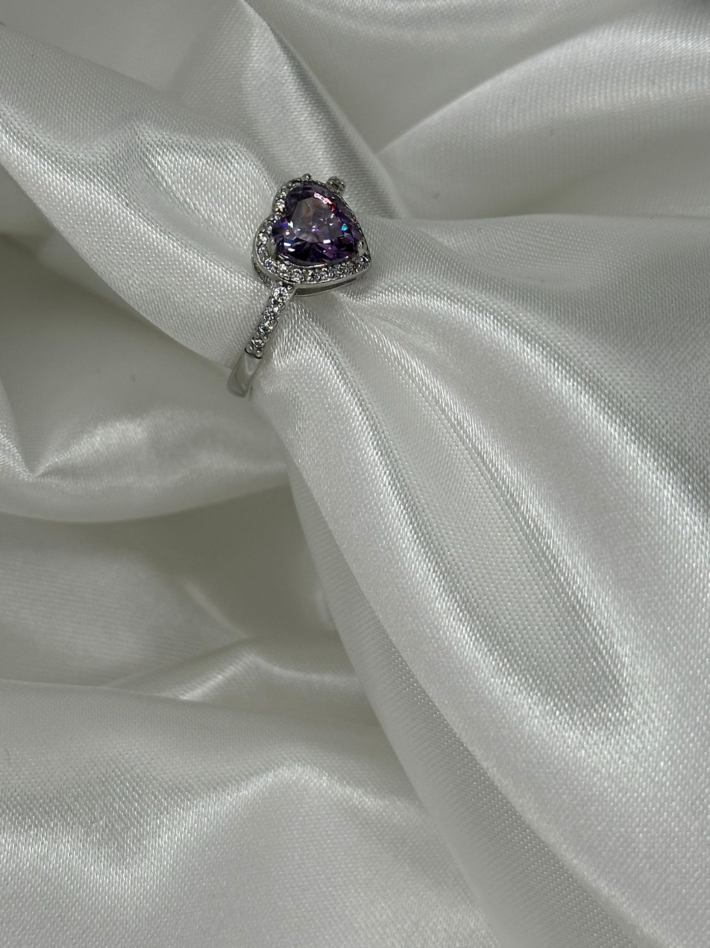 Anello Taglio Cuore Pietra Blu