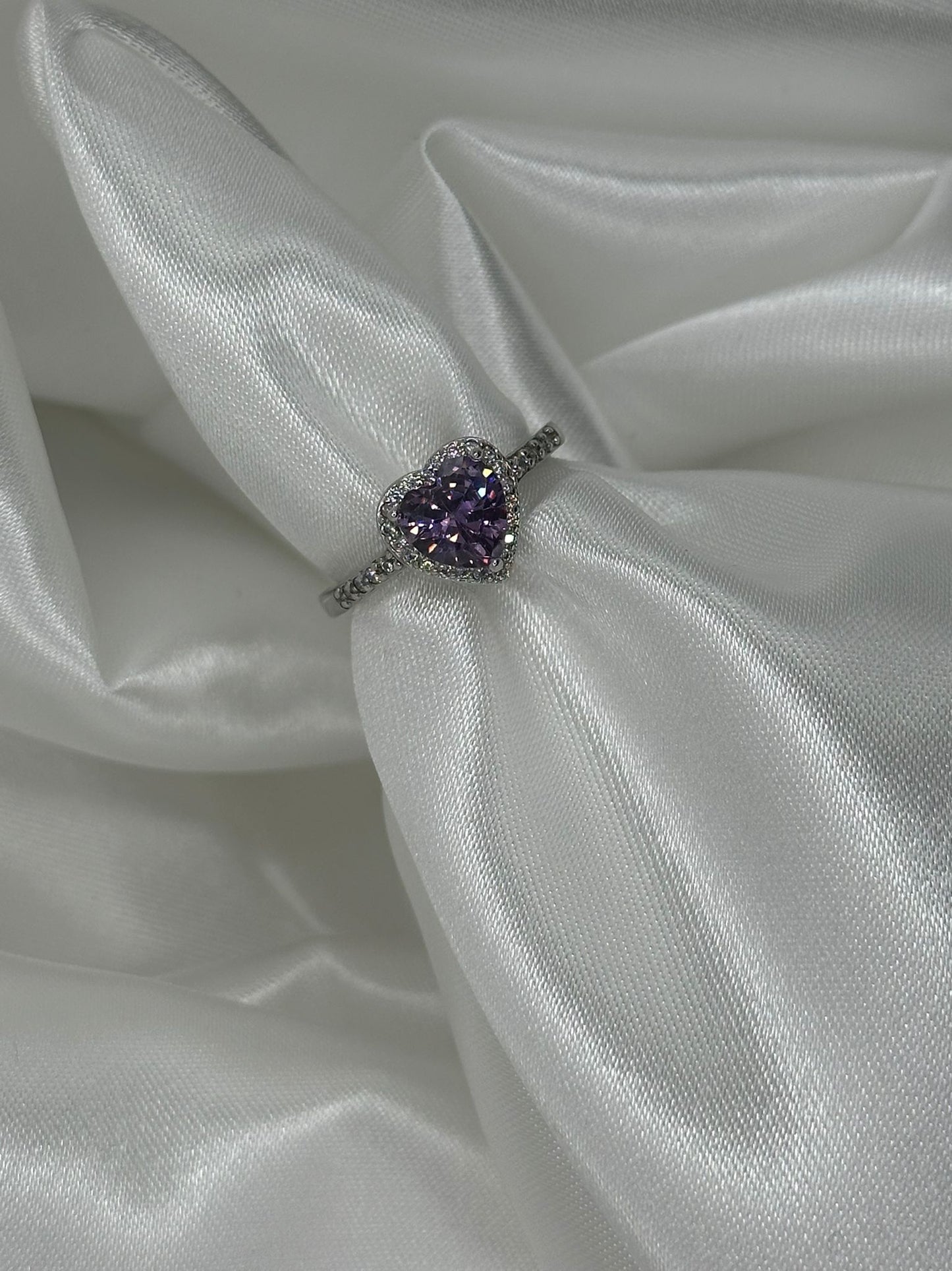 Anello Taglio Cuore Pietra Blu