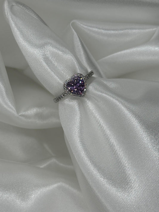 Anello Taglio Cuore Pietra Blu